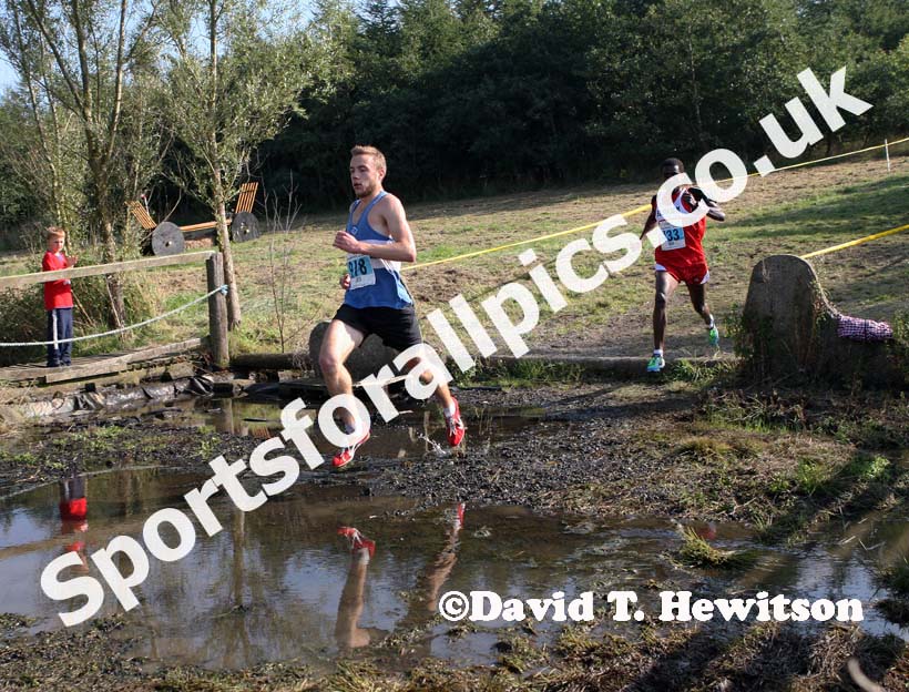 Nick Swinburn (Morpeth) leads Tadele Geremew (Elswick) during the Sherman Cup, Hedley Farm, Tanfield,  County Durham.